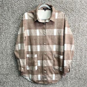 Well Worn Shirt Women’s Medium Plaid Faux Suede Long Sleeve Snap Button Down